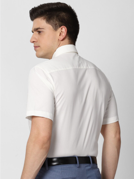 Peter England Men White Solid Formal Shirt - Image 4